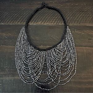 Beaded Statement Bib Necklace